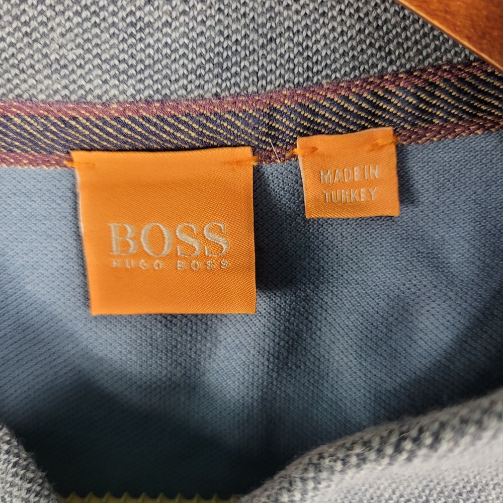 Hugo Boss Orange Polo Shirt Men's Size XL Blue Short Sleeve Pique Cotton - Picture 3 of 15